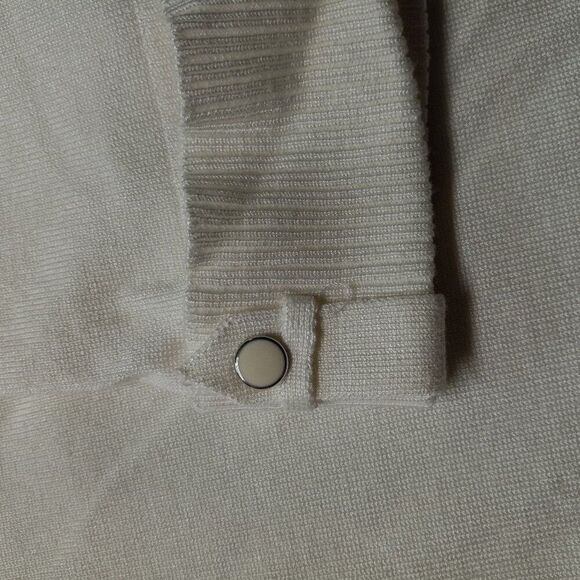 NWT CJ Banks Women's 2X Lightweight Short Sleeve White Shrug/Sweater Cottagecore - Picture 4 of 9